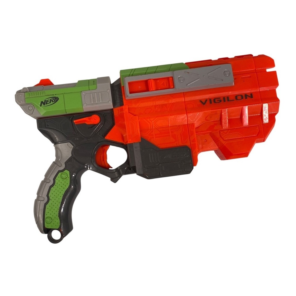 NERF VIGILON Disc Launcher Blaster Toy‎ Gun Orange Green Grey F72Q
